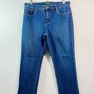 Ralph Lauren Jeans Co LRL Classic Straight Denim Pants 16W Dark Wash Stretch